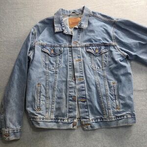 Levis Mens Type 3 Trucker Jacket XL Light Wash Denim Blue Retro Vintage Classic